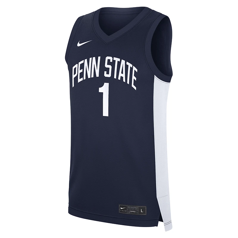 Men's Nike #1 Navy Penn State Nittany Lions Road Replica Jersey