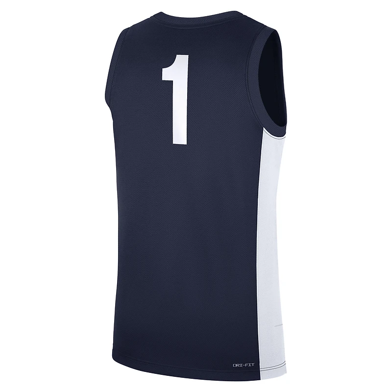 Men's Nike #1 Navy Penn State Nittany Lions Road Replica Jersey