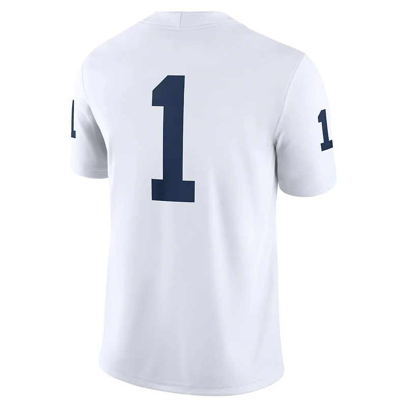 Men's Nike #1 White Penn State Nittany Lions Game Jersey