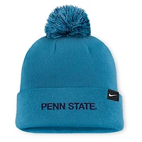 Bonnet en tricot à revers Nike turquoise Penn State Nittany Lions Primetime Peak Campus pour homme avec pompon