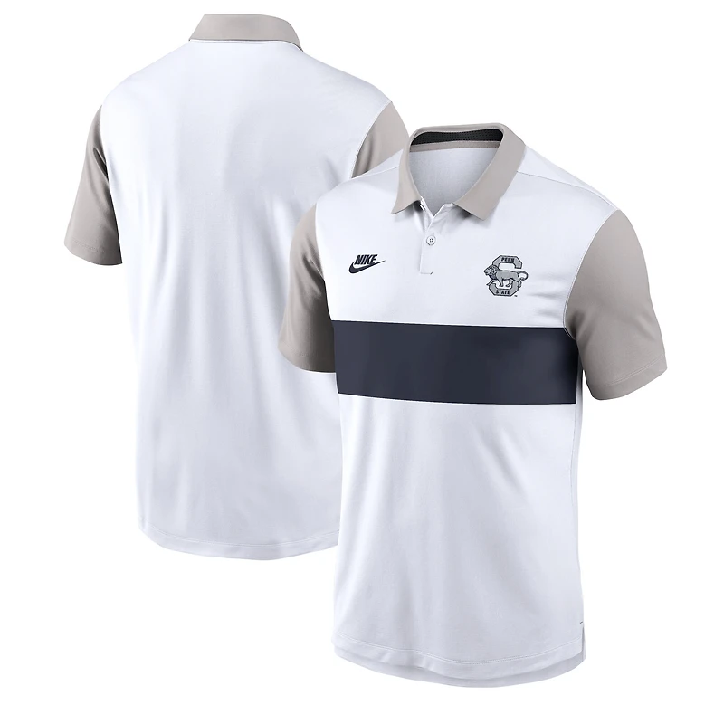 Men's Nike White/Gray Penn State Nittany Lions Athletic Prep Legacy Logo Vapor Dri-FIT Polo