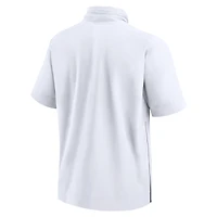 Men's Nike White Penn State Nittany Lions 2024 Sideline Coach Short Sleeve Half-Zip Hoodie Jacket