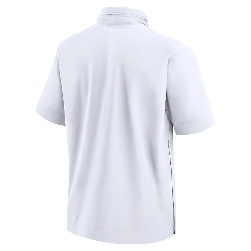 Veste à capuche manches courtes et demi-zip Nike White Penn State Nittany Lions 2024 Sideline Coach pour homme