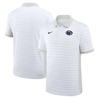 Polo Nike blanc Dri-FIT pour homme, Penn State Nittany Lions, début de saison 2025, avec rayures Victory Sideline