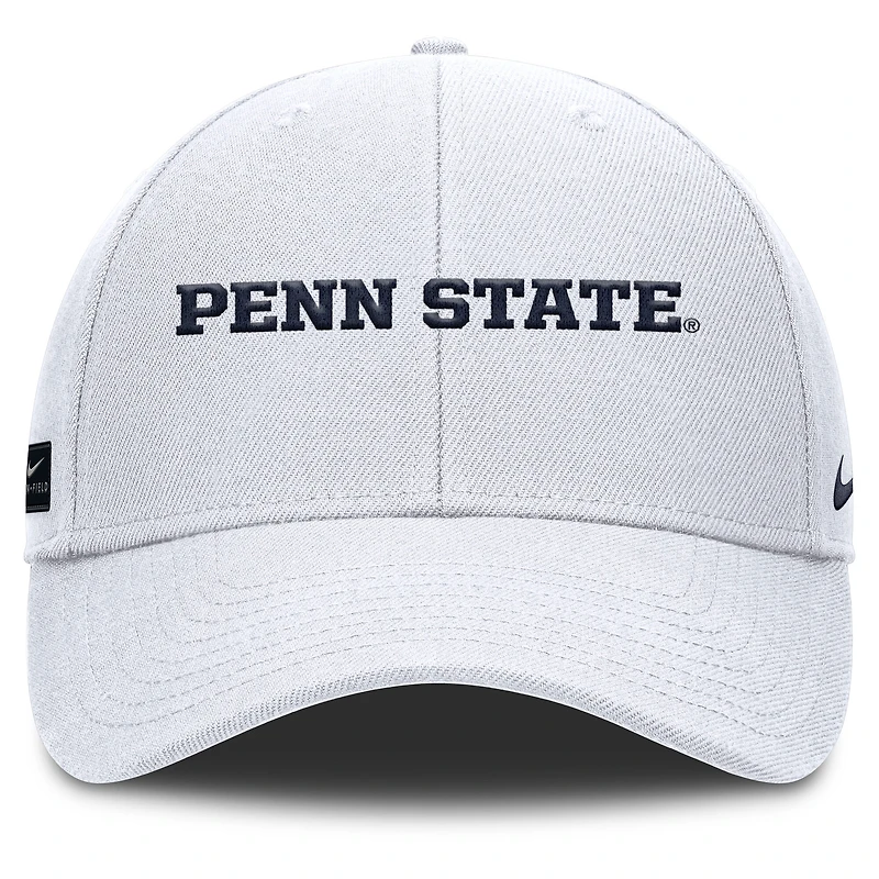 Casquette ajustable Nike blanche Penn State Nittany Lions 2025 On-Field Rise Performance pour homme