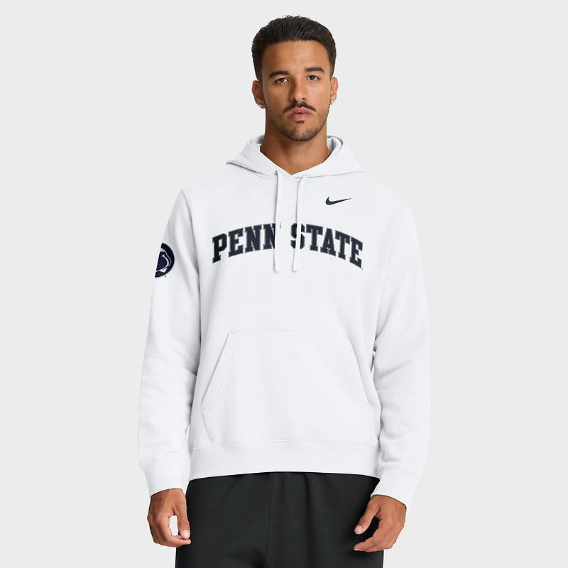 Men's Nike White Penn State Nittany Lions 2025 Sideline Club Fleece Pullover Hoodie