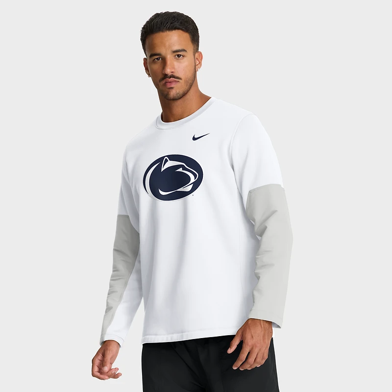 T-shirt Nike blanc à manches longues Penn State Nittany Lions 2025 Sideline Coach Therma-FIT pour homme