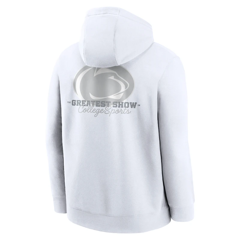 Sweat à capuche Nike blanc Penn State Nittany Lions 2025 White Out Club Fleece pour homme