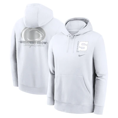 Sweat à capuche Nike blanc Penn State Nittany Lions 2025 White Out Club Fleece pour homme