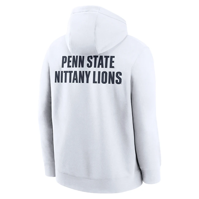 Men's Nike White Penn State Nittany Lions Basketball Two-Hit Club Fleece Pullover Hoodie
