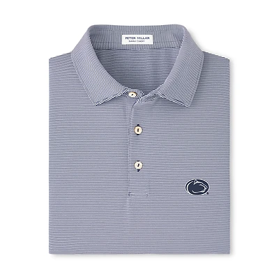 Men's Peter Millar Navy Penn State Nittany Lions Jubilee Stripe Stretch Jersey Polo