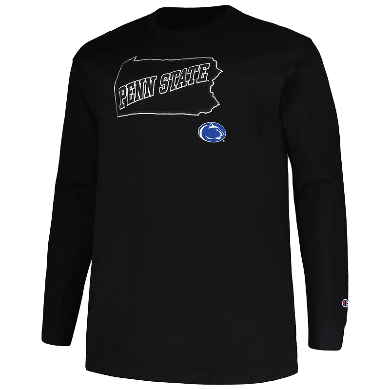 Profil pour homme Noir Penn State Nittany Lions Big & Tall Pop T-shirt à manches longues
