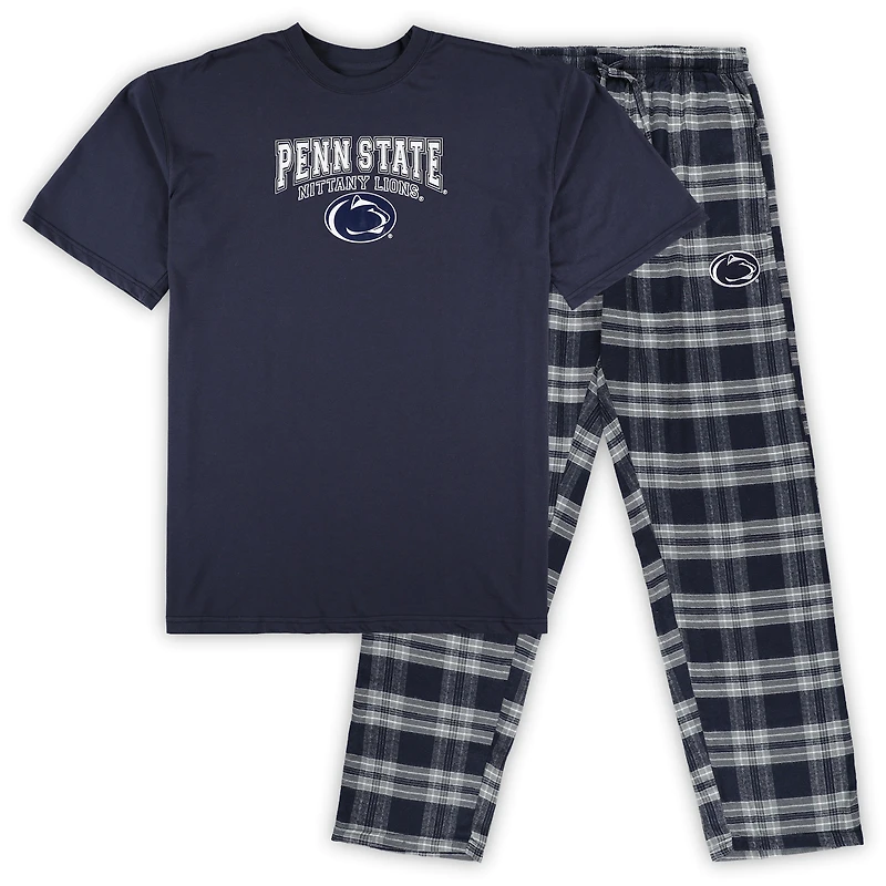 Ensemble de 2 t-shirts et pantalons en flanelle pour hommes Profile Navy Penn State Nittany Lions Big & Tall