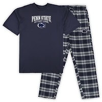 Ensemble de 2 t-shirts et pantalons en flanelle pour hommes Profile Navy Penn State Nittany Lions Big & Tall