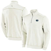 Haut à trois mélanges demi-zip Tommy Bahama crème Penn State Nittany Lions Tobago Bay pour hommes