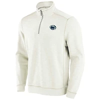Men's Tommy Bahama Cream Penn State Nittany Lions Tobago Bay Half-Zip Tri-Blend Top