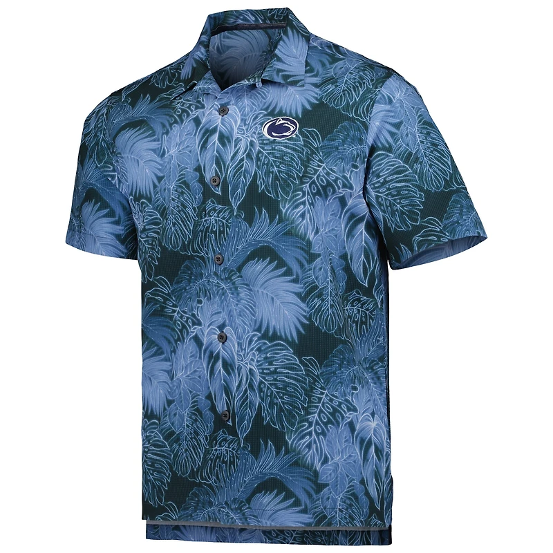 Men's Tommy Bahama Navy Penn State Nittany Lions Big & Tall Coast Luminescent Fronds IslandZone Button-Up Camp Shirt