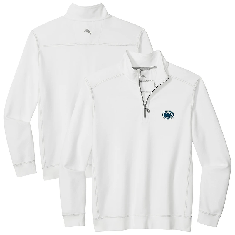 Veste Tommy Bahama blanche pour homme, demi-zippée, Penn State Nittany Lions Montego Bay
