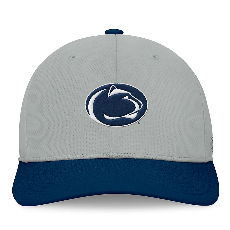 Casquette Penn State Nittany Lions Mick Flex pour hommes, gris/bleu marine, Top of the World
