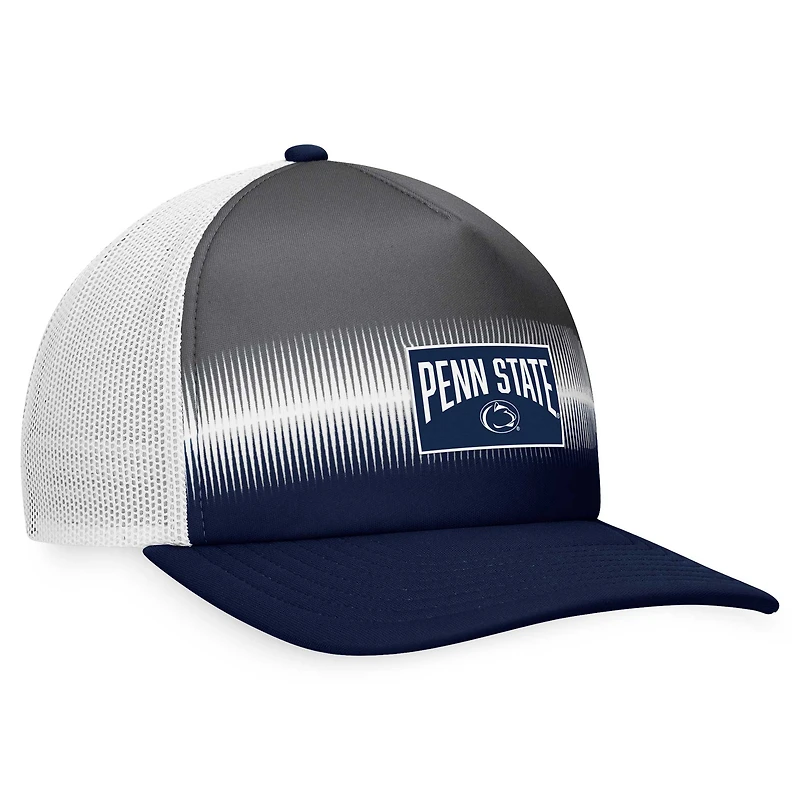 Casquette ajustable Top of the World bleu marine/gris Penn State Nittany Lions Daybreak Foam Trucker pour homme