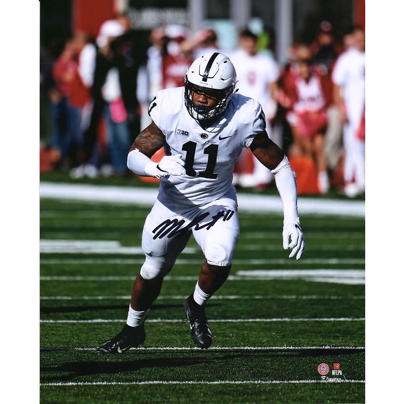 Micah Parsons Penn State Nittany Lions Autographed 8" x 10" Defensive Stance White Photograph