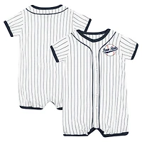 Newborn & Infant Colosseum White Penn State Nittany Lions Pinstripe Dusty Romper