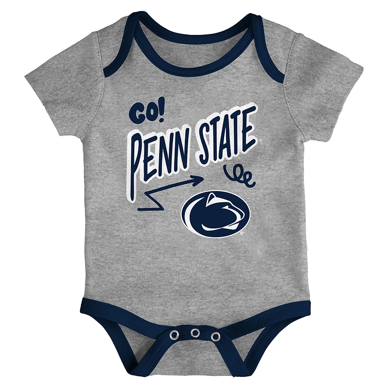 Newborn & Infant Outerstuff Penn State Nittany Lions Three-Pack All Day Play Bodysuit Set