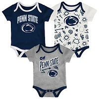 Newborn & Infant Outerstuff Penn State Nittany Lions Three-Pack All Day Play Bodysuit Set