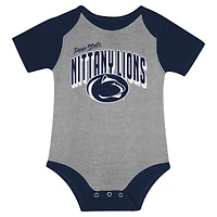 Ensemble body, bavoir et bonnet à revers Penn State Nittany Lions pour nouveau-né nourrisson