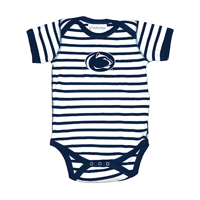 Body rayé bleu marine pour bébé avec inscription Two Feet Ahead Penn State Nittany Lions