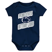 Lot de 3 bodies pour nouveau-né bleu marine Penn State Nittany Lions Sunday Comics