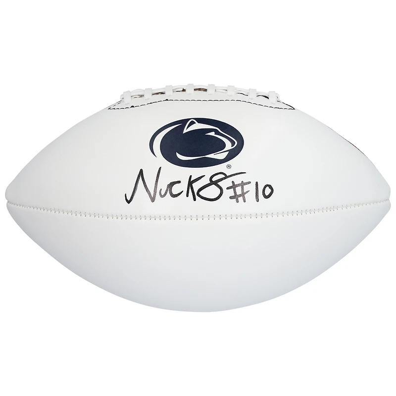 Ballon de football Nike blanc autographié par Nick Singleton des Penn State Nittany Lions