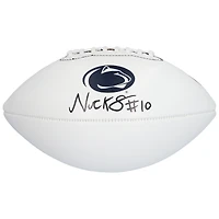 Ballon de football Nike blanc autographié par Nick Singleton des Penn State Nittany Lions