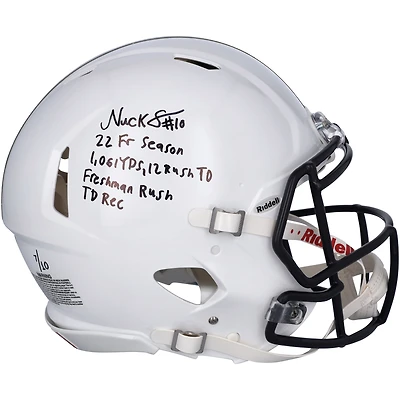 Nick Singleton Penn State Nittany Lions Autographed Riddell Speed Authentic Helmet with Multiple Inscriptions - Limited Edition of 10