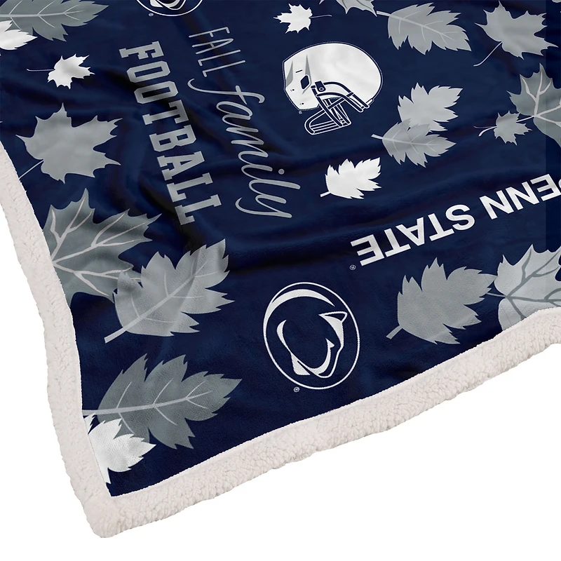 Pegasus Penn State Nittany Lions 60" x 70" Fall, Family & Football Flannel Fleece Sherpa Blanket