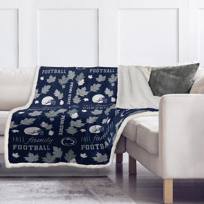 Pegasus Penn State Nittany Lions 60" x 70" Fall, Family & Football Flannel Fleece Sherpa Blanket