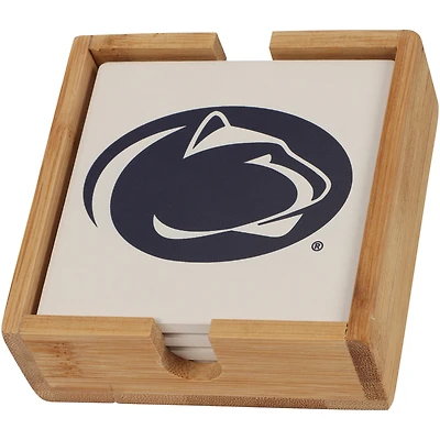 Ensemble de quatre sous-verres carrés avec le logo de l'équipe Penn State Nittany Lions