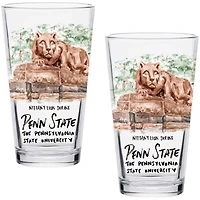 Lot de 2 verres à pinte aquarelles Laura Wilcox des Nittany Lions de Penn State, 473 ml