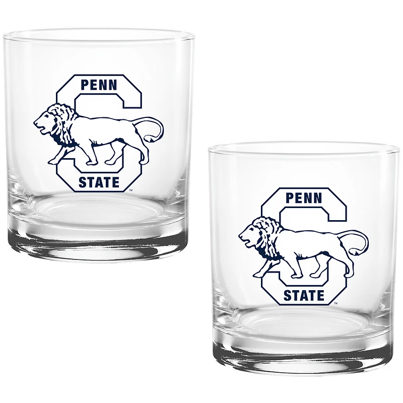 Penn State Nittany Lions Two Pack 14oz. Vault Sketch Rocks Glass Set