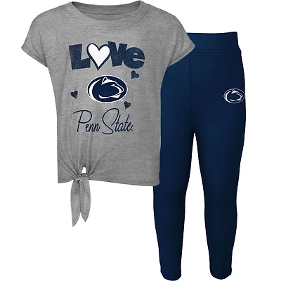 Preschool & Toddler Heathered Gray/Navy Penn State Nittany Lions Forever Love T-Shirt Leggings Set
