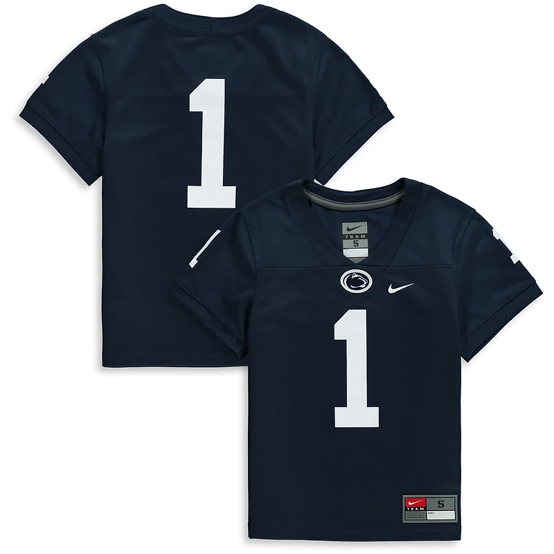 Maillot de football réplique l'équipe Penn State Nittany Lions, bleu marine, Nike n° 1, pour enfants d'âge préscolaire
