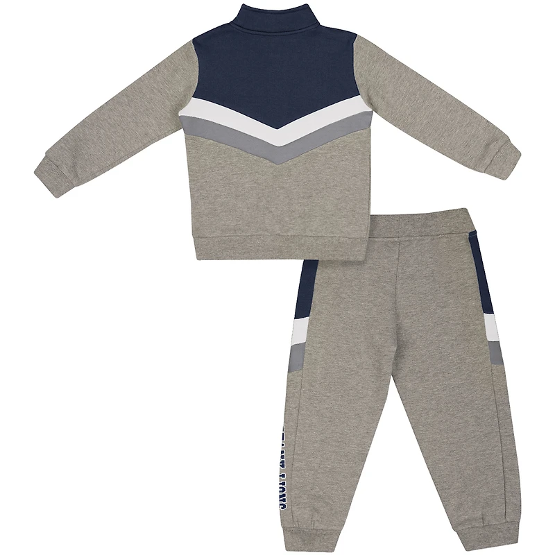 Ensemble sweat-shirt et pantalon de survêtement Clarence en polaire à quart zip pour tout-petit Colosseum Heather Gray Penn State Nittany Lions