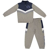 Toddler Colosseum  Heather Gray Penn State Nittany Lions Clarence Fleece Quarter-Zip Sweatshirt & Sweatpants Set