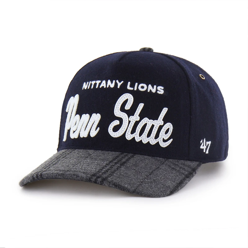 Unisex '47 Navy Penn State Nittany Lions Windowpane Plaid Collection Hitch Adjustable Hat