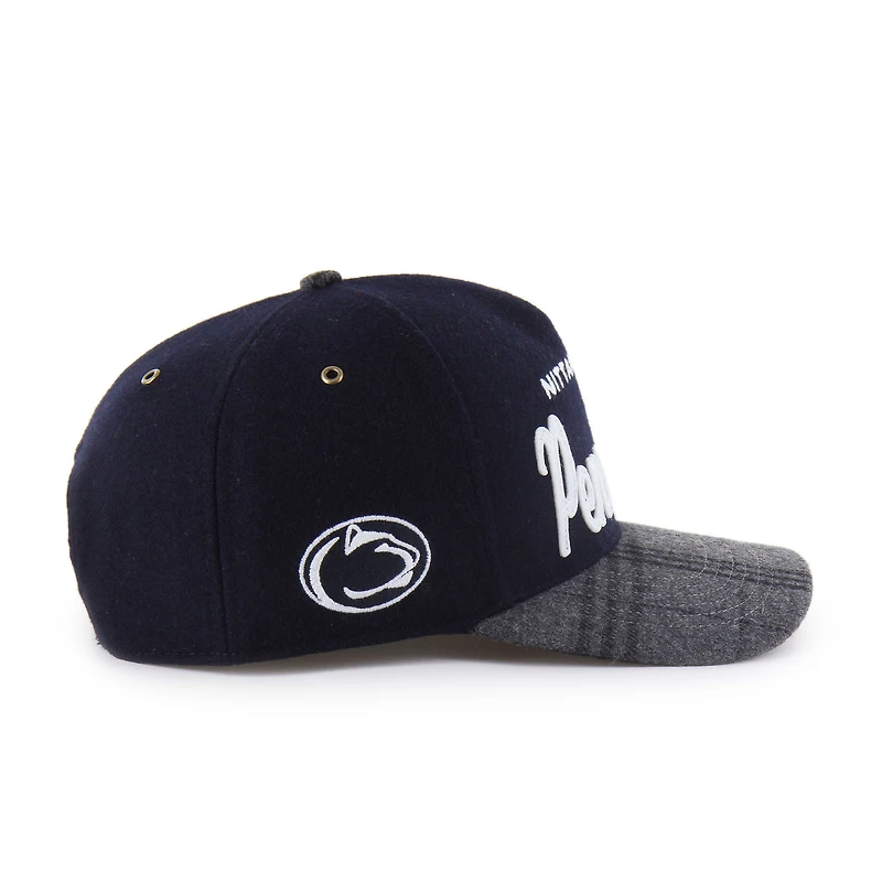 Unisex '47 Navy Penn State Nittany Lions Windowpane Plaid Collection Hitch Adjustable Hat