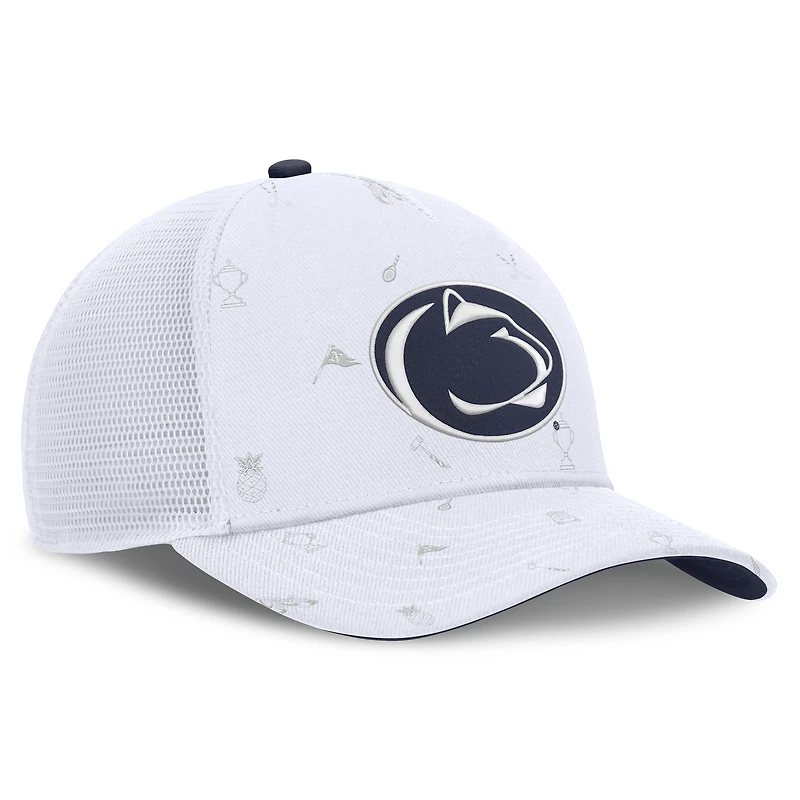 Casquette unisexe Nike blanche Penn State Nittany Lions Country Club Golfin' Rise Trucker ajustable
