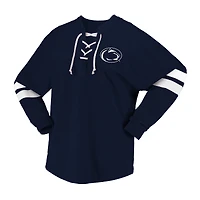 Unisex Spirit Jersey Navy Penn State Nittany Lions Lace-Up V-Neck Long Sleeve T-Shirt