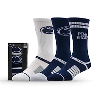 Lot de trois paires de chaussettes unisexes en tricot de qualité supérieure Strideline Penn State Nittany Lions