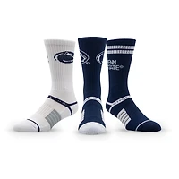 Lot de trois paires de chaussettes unisexes en tricot de qualité supérieure Strideline Penn State Nittany Lions