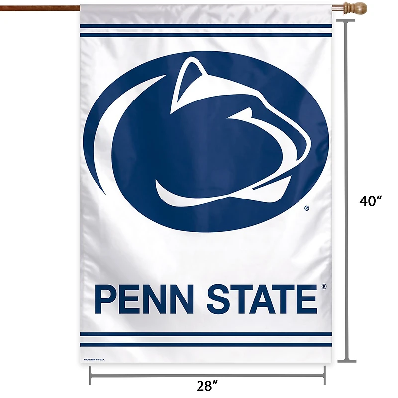 WinCraft Penn State Nittany Lions 28 "x 40" Logo principal Blanc Bannière verticale simple face